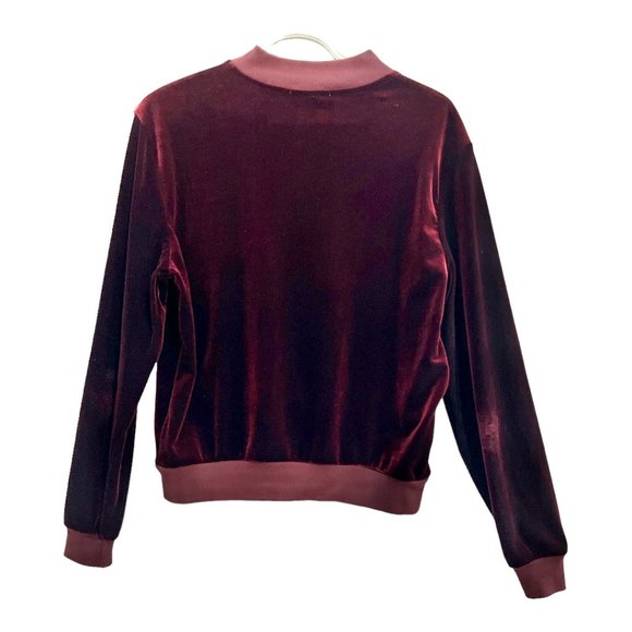 American Apparel Velvet Track Jacket with Pockets Maroon Size Medium - Picture 5 of 15